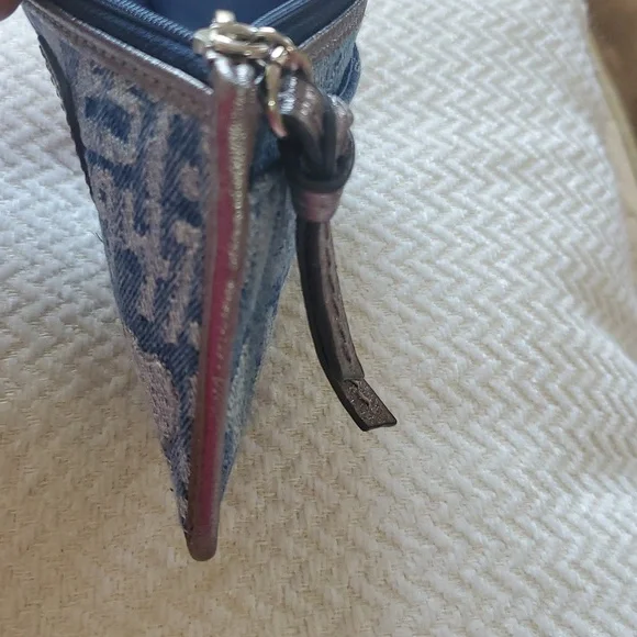 Coach Poppy Wordblock Denim Card Case/Wristlet - Picture 9 of 14